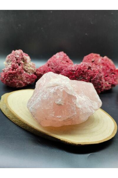 LADIN DOGALTAŞ Pink Quartz Raw Natural Stone Rock (with Certificate)