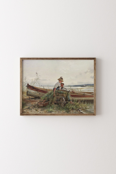 Pleasant Conversation - Carl Raup - Wooden Patterned Frame