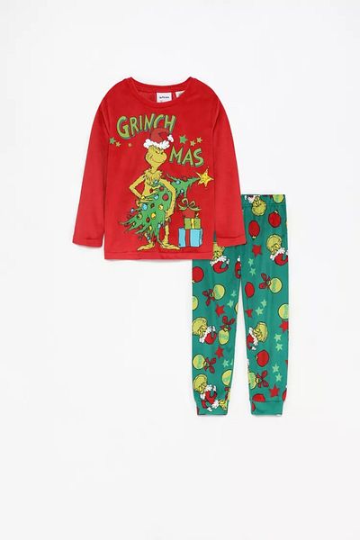 LEFTİES Child |   The Grinch Tm Dse Velvet Pajamas