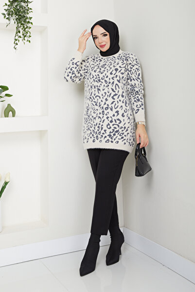 Pamuk Butik Γυναικείο Πλεκτό Λεοπάρ Μουστάκι