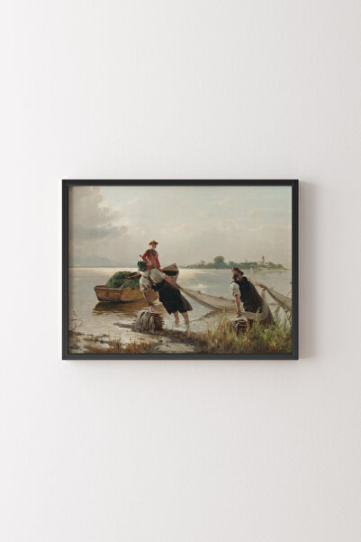 epiqart Fishermen on Lake Chiemsee - Black Frame