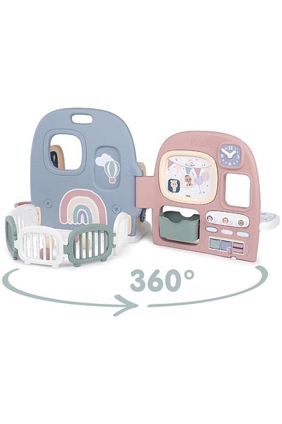 Smoby Centru de ingrijire pentru papusi Smoby Baby Care Childcare Center albastru roz cu accesorii