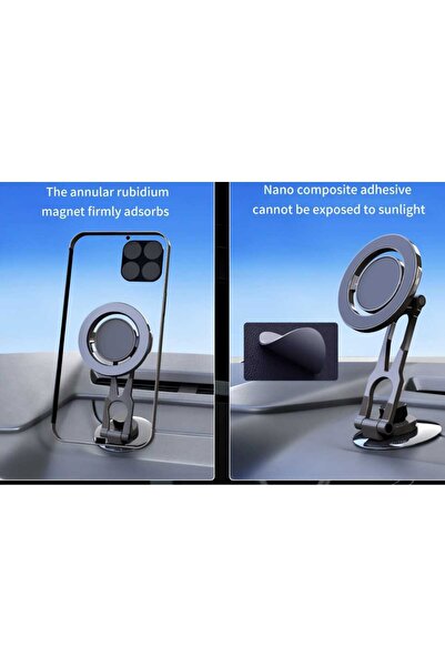 Asfal Metal, Magsafe Uyumlu 360° Dönen, Katlanabilir, Açısı Ayarlanan Mıknatı...