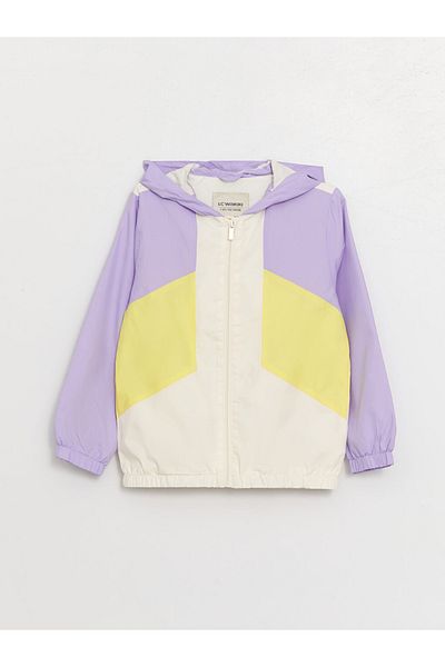 LC Waikiki Color Blocked Hooded Girl's Coat - LCW Kids