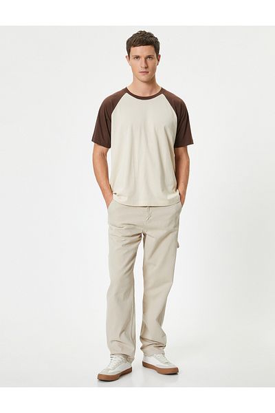 Koton Cotton Relaxed Fit - Raglan Sleeve Crew Neck T-Shirt
