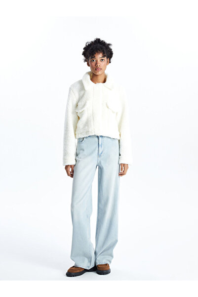 LC Waikiki Dámská plyšová bunda Lcwk Shirt Collar