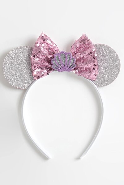 LOGO AKSESUAR Rose Simli Fiyonklu Mickey Kulak Kız Çocuk Taç