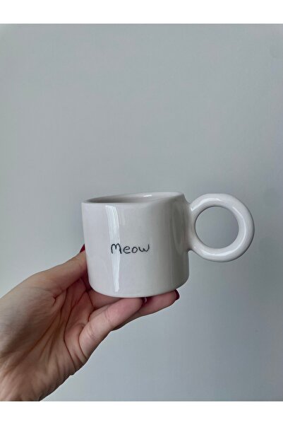 Nouis Handmade Cat Dad Ceramic Mug with Writing