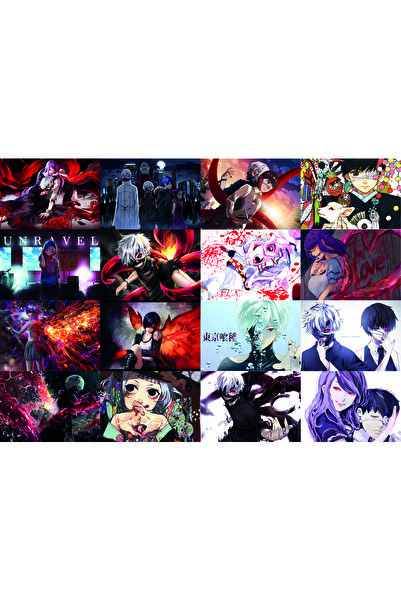 nihonwosekai Tokyo Ghoul Anime Poster Seti 16 ADET A6 Boy 10x15 cm