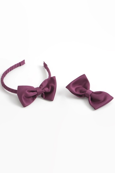 LOGO AKSESUAR Set de 2 coroane și catarame din satin mat violet