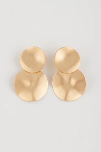 DeFacto Kadın Plaka Mat Gold Küpe E1306AXNS