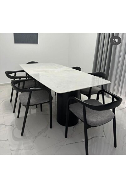 Home Beyaz Mermer Yemek Masası