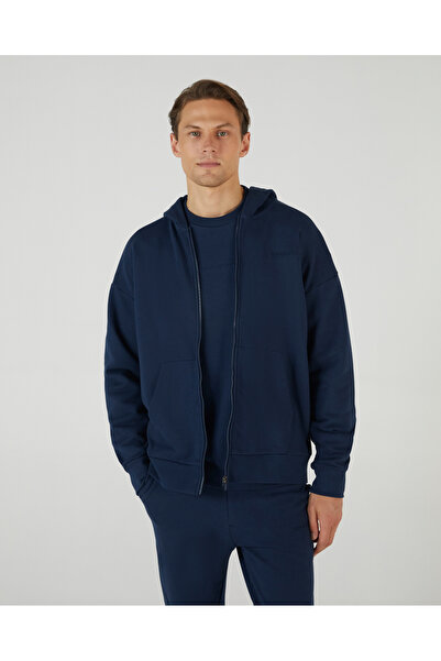 SKECHERS Ανδρικό φούτερ με κουκούλα M Essential Full Zip Hoodie, Navy Blue S242112-410
