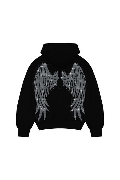 Gofeel Φούτερ με κουκούλα Y2KWings Rhinestone Stoned