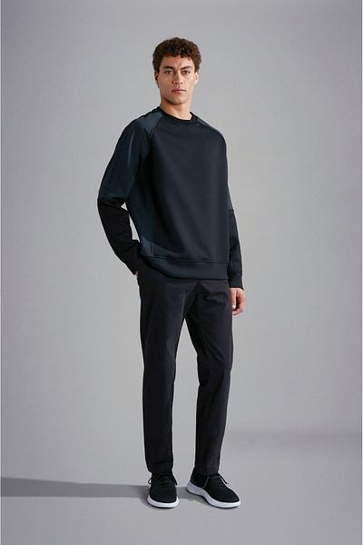 PAUL&SHARK Men's Tight Fit Cotton Stretchy Chino Black Trousers 14314049 -011