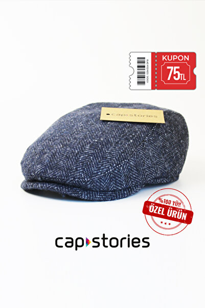 Capstories Erkek Kasket Şapka Lacivert Standart Beden 1. Sınıf Yün Kumaş (ÖZEL ÜRÜN)