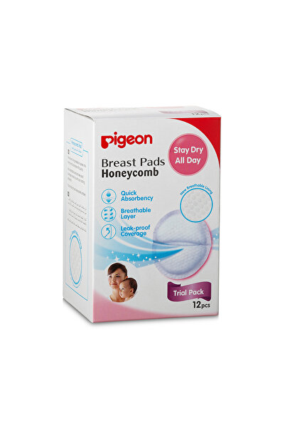 Pigeon Honeycomb Ultra-Slim & Light Breast Pad, 12 Pieces, White