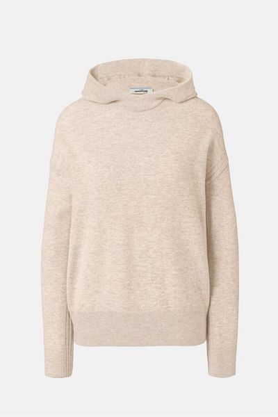 Tchibo Women Hooded Textured Sweater, Molted Cream