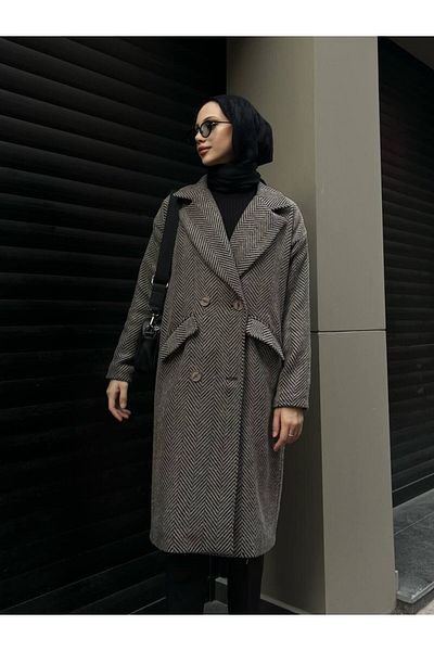 TANISA Παλτό Mira Cashmere με σχέδιο Fish Scale - TNS-4283