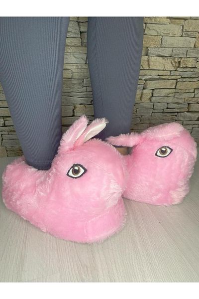 PLN SHOES Rabbit Figured Powder Λούτρινες Παντόφλες Home Slippers Unisex