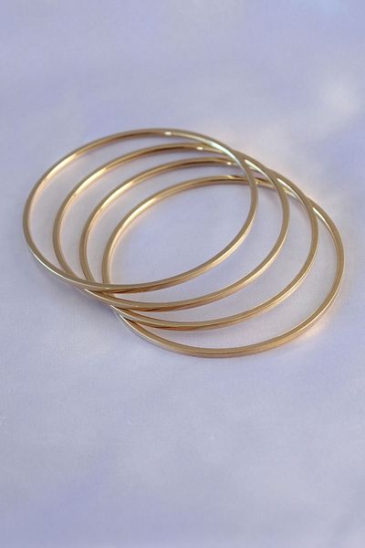 Clariss 316L Steel Gold Color 4-Piece Ajda Model 65 mm Diameter Women's Bracelet