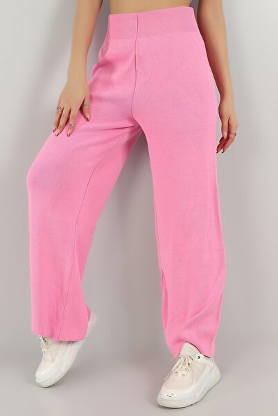 AYNALI CEP MODA Beli lastikli pudra pembesi pantolon