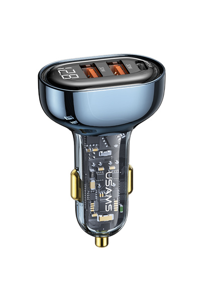 Usams US-CC Serisi (Tip-C+USB) Çift/Üç Bağlantı Noktalı Hızlı Araç Şarj Soketi