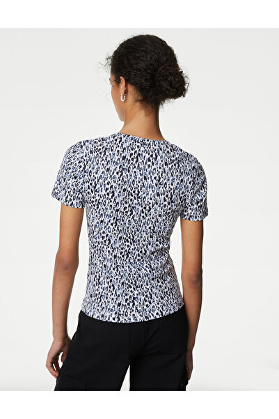 Marks & Spencer Saf Pamuklu Kısa Kollu Desenli T-Shirt