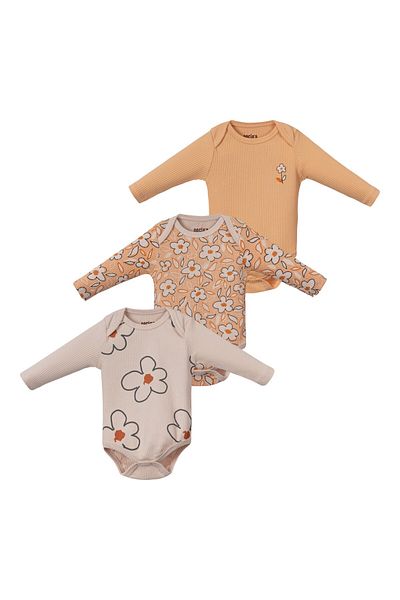 Necix's Baby Girl 100% Cotton Snap Badi Set of 3