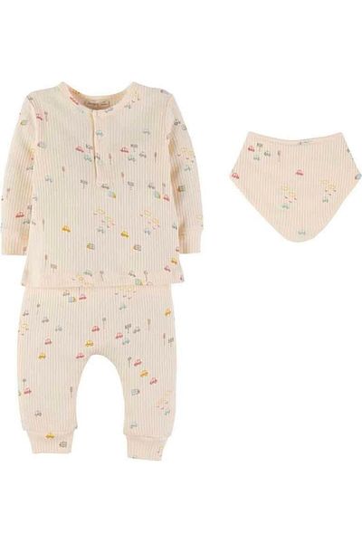 İdilbaby&Mamino Idilbaby&Mamino Baby Boy Car Pattern Organic 3 Pcs Set