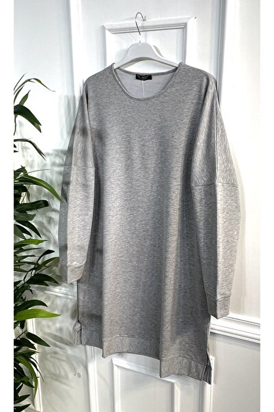 Aşkı Endam Mehtap Large Size Two Thread Tunic - Gray