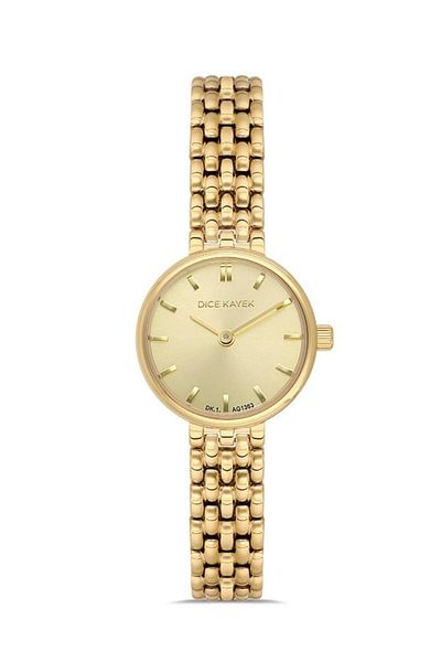 Dice Kayek Dk.1.Ag1363.05 Minimal Design Steel Cord 5 Atm Water Resistant Gold Color Women's Arm Saa