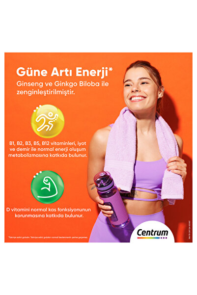 Centrum Energy Multivitamin 30'lu Tablet + Günlük Vitamin Kutusu Hediye