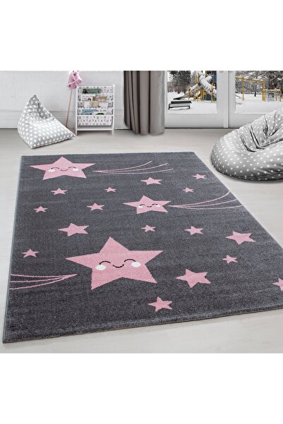 my şekil MYDECO CARPET Soft Yumuşak Çocuk Odası Halısı Kuyruklu Yıldız desenl...