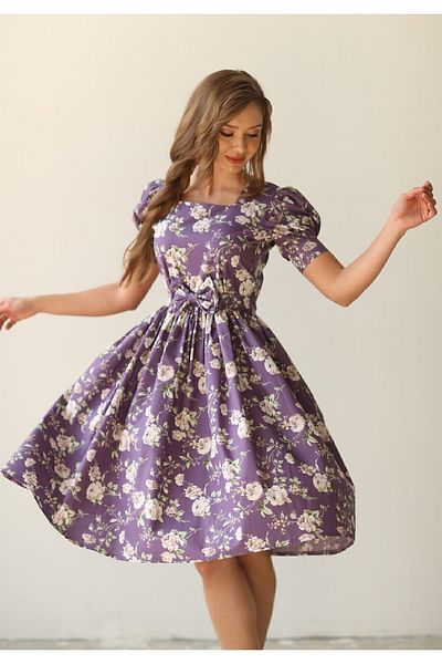 KÜÇÜĞÜM BUTİK Rochie cu maneca pepene verde violet