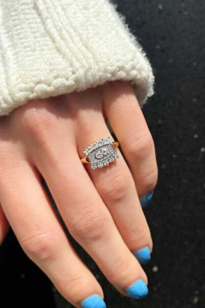 Spossy Silver Jewelry 925 Ayar Gümüş, Taşlı Zarif Serçe Parmak/Eklem Yüzük