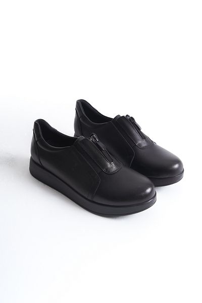 MİSS AMORE Piele naturală Negru Ortopedic Talpă confortabilă Fermoar Pantofi casual