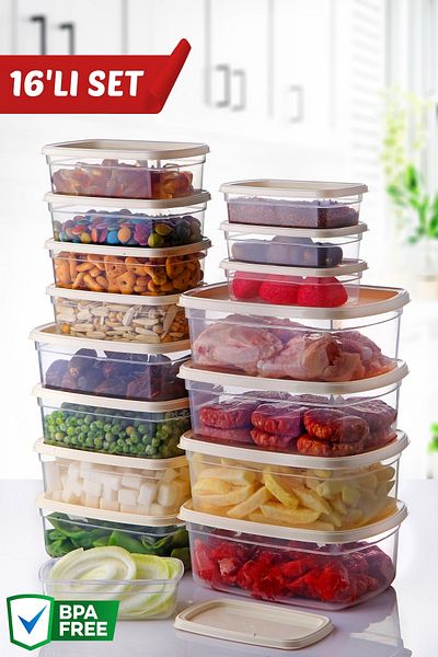 Nandy Home Easybox Set of 16 - Multi-Purpose Storage Container Set for Microwave and Freezer