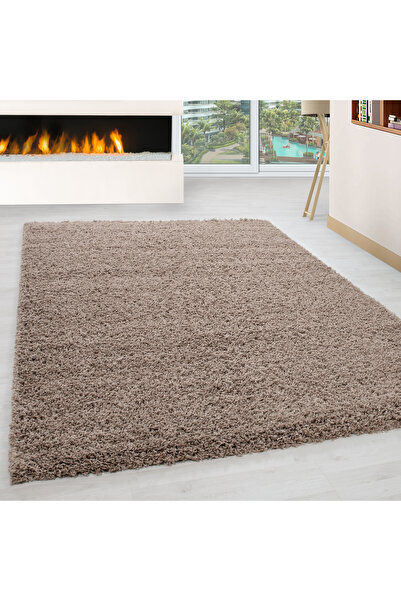 my şekil MYDECO CARPET Soft Shaggy Halı yüksek tüylü düz Bej rengi Çocuk Odas...