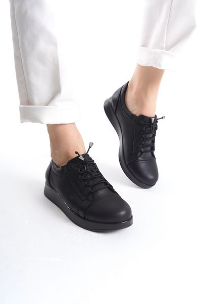 MİSS AMORE Piele naturală Negru Ortopedic Talpă confortabilă Pantofi casual cu șireturi