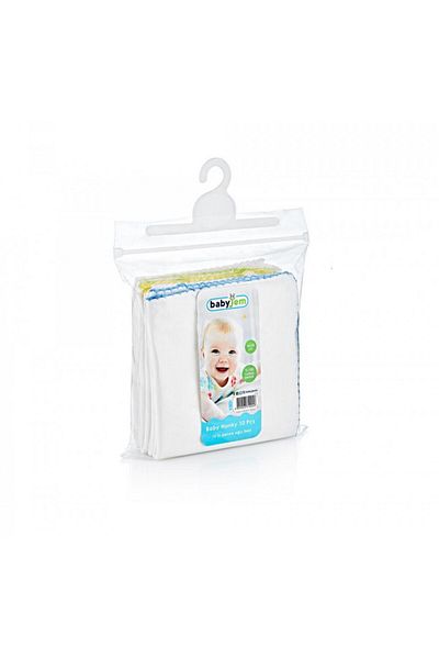 Babyjem Sada 10 batistutů BabyJem din bumbac pentru copii 28x28 cm