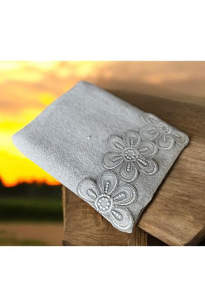 Çeyiz Bahçesi Σετ πετσετών Marie Velvet Dowry Garden - Γκρι, 50x90 και 30x50
