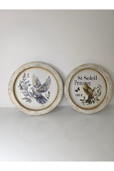 IremTasarimAtolyesi Set of 2 Wooden Board Wall Decoration - Hand Painting