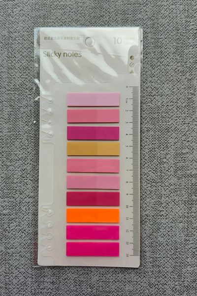 Mona Craftist Soft Pastel Colored 200 Sheets Post-It Note Paper - Index Sticker with Ruler