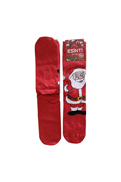 Esinti Men Women Children Santa Claus Themed Red Gift Long Christmas Stockings 3 Pairs