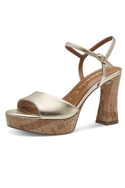 Tamaris Damen Sandalen 1-28340-42 Goldfarben 940 Gold Leder mit TOUCH-IT