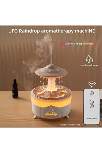 Asfal Ufo Yağmur Damlası Hava Nemlendirici 350 ml Kumandalı Zaman Ayarlı RGB Aromaterapi Nemlendirici