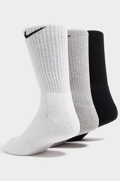 Nike Dri Fit Everyday Cotton Cushioned Crew 3 Pr Black Unisex Socks 3 Pairs White-Grey-Black