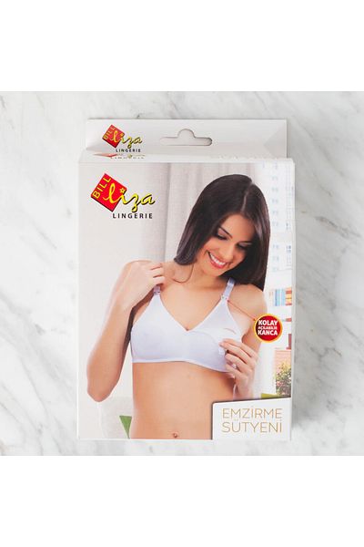 Liza Women's White Combed Cotton Easy to Open Breastfeeding Bra with Hooks
