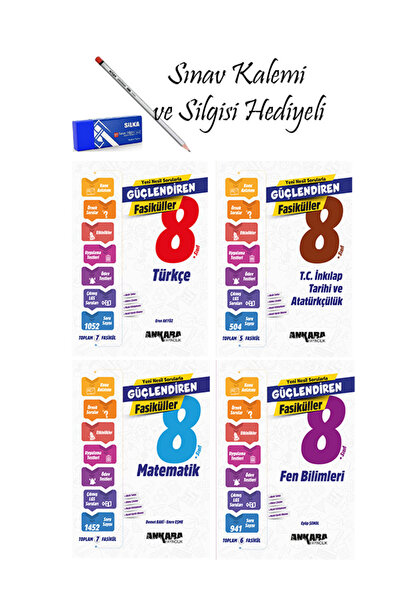 Ankara Yayıncılık 8. Sınıf Güçlendiren Matematik + Türkçe + Fen Bilimleri + İ...
